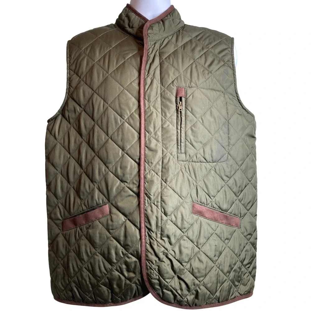 Wellington of Bilmore Men's Quilted Vest Size 52 XL Olive Green Old Money Gentry